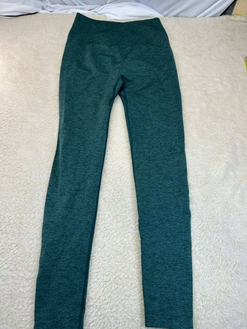 Sunzel Womens High-Waist Leggings Green M Nylon Blend Seamless Good Condition - Picture 4 of 4